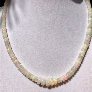16 inch, 14k yellow gold Opal necklace.